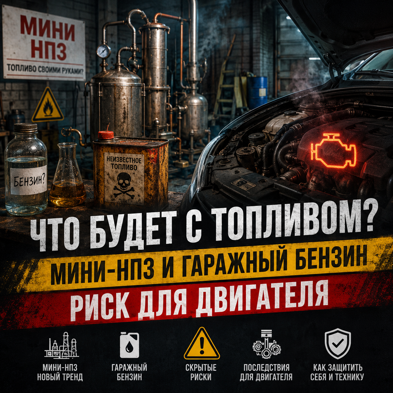 Что будет с топливом: мини-НПЗ, “гаражный бензин” и риск для двигателя